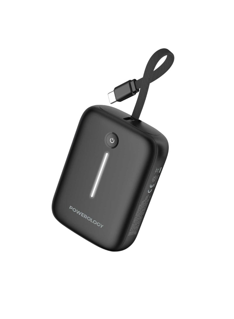 باورولوجي بنك طاقة بسعة 10000 مللي أمبير 20 واط PD للشحن السريع، شاحن محمول مع USB-C ومنفذ USB-A، حزمة بطارية للشحن السريع مع كابل مدمج لجهاز iPad Pro، iPhone 17 Series، Samsung، Galaxy S25U. - Image 3